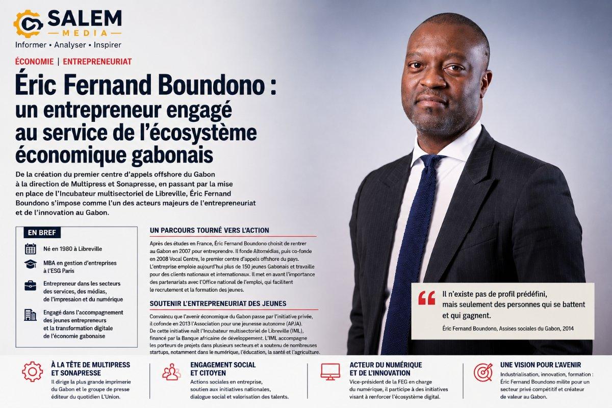 Éric Fernand Boundono : un entrepreneur engagé dans le développement de l'écosystème économique gabonais